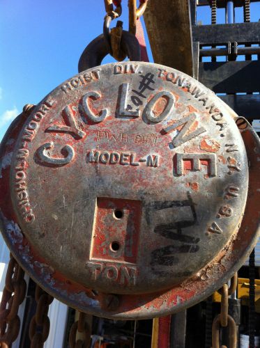 1/4 ton cm cyclone model m manual chain fall hoist 60&#039; lift 1000 lb capacity for sale