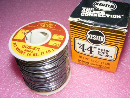 Kester &#034;44&#034; rosin core solder roll 1 lb qqs-571 sn60 core 66 dia. .031 for sale