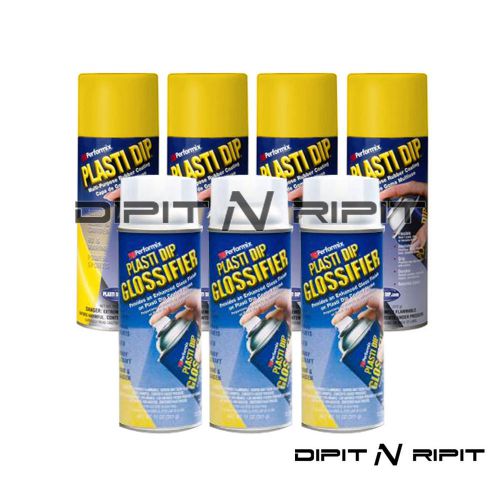 Performix plasti dip gloss wheel kit 4 yellow 3 glossifier rubber dip spray for sale