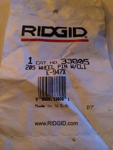 RIDGID PART NUMBER 33805 PIN, WHEEL W/CLIP 205 New Free Shipping