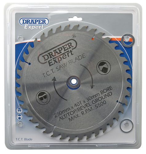 Draper expert tct circular mitre saw blade 250mm 30 bore 60t for sale