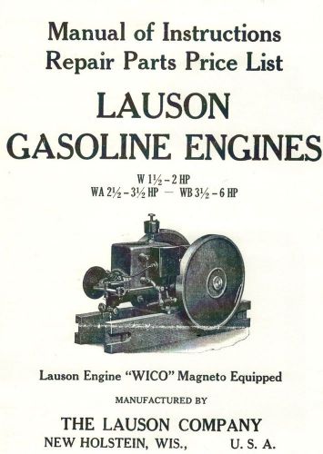 Lauson Gas Engine Motor Instruction Manual Parts List Wico Magneto