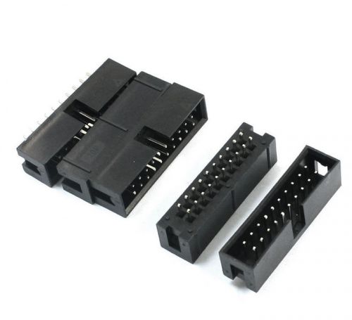 20pcs 2.54mm idc socket box header straight connectors black for sale