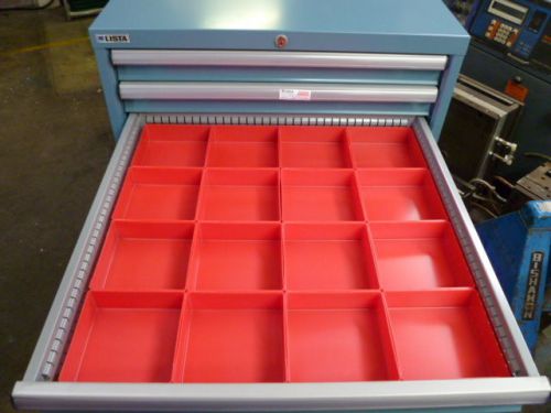 16  6&#034;x6&#034;x2&#034; red plastic boxes organizer trays toolbox dividers fit lista vidmar for sale