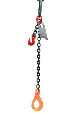 1/2&#034; 6 Foot Grade 80 SOPLa Single Leg Lifting Chain Sling Positive Locking Hook