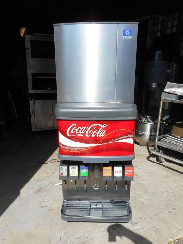 6 flavor soda fountain pop dispenser with ice maker, carbonator, pumps, shelf for sale