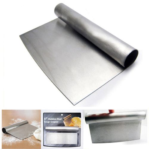 Stainless Steel Dough Scraper Handle Cutter Pastry Blade Pizza Kitchen Cake Tool