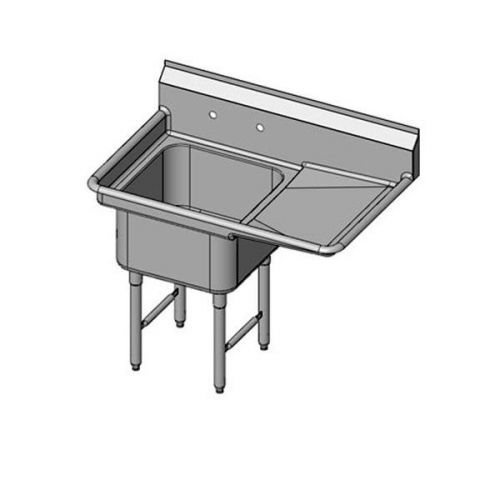 Restaurant stainless sink one compartment right drainboard model pss18-1620-1r for sale