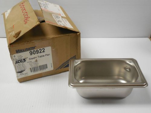 (6) vollrath s/s stainless steel steam table pan 90922 1/9 2.5&#034; (2-1/2&#034;) deep for sale