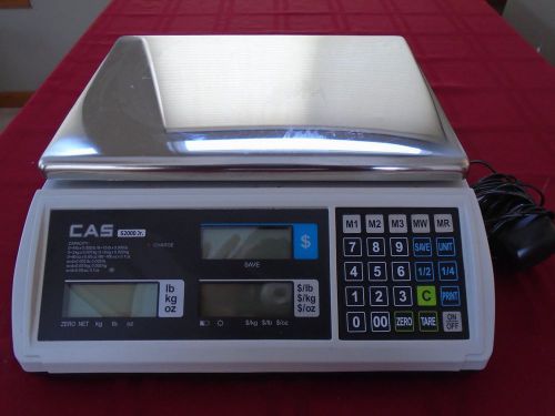 Cas s2000jr 60lb lcd price computing deli meat scale -  rechargeable battery for sale