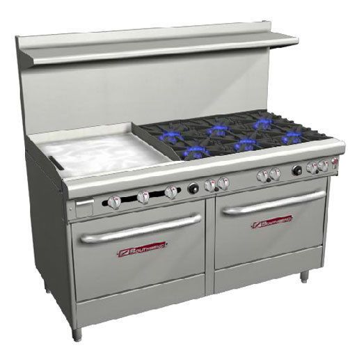 Southbend 4601dd-2gl range, 60&#034; wide, 6 non-clog burners with standard grates (3 for sale