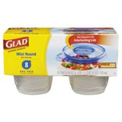 ** GladWare Mini Round Food Storage Containers  4 oz  8/Pk  12 Pk/Ctn **