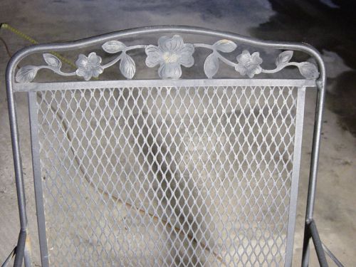 Nice 4 Meadowcraft Dogwood Flower Wrought Iron Chairs Metal Furniture Open Weave
