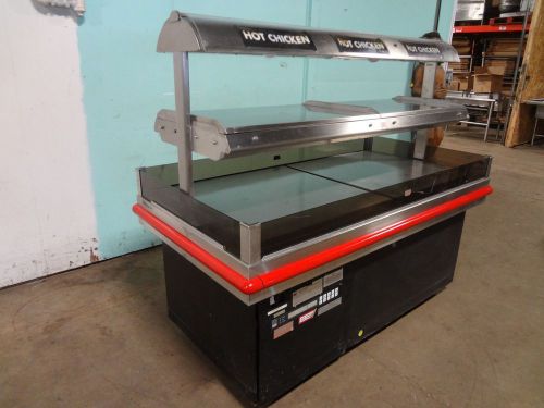 &#034;hardt&#034; 74&#034;w commercial 2tier heated lighted hot food/chicken merchandser island for sale