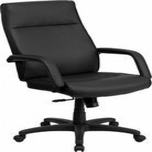 Flash Furniture BT-90033H-BK-GG High Back Black Leather Executive Office Chair w