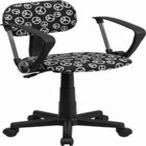 Flash Furniture BT-PEACE-A-GG Peace Sign Printed Computer Chair with Arms