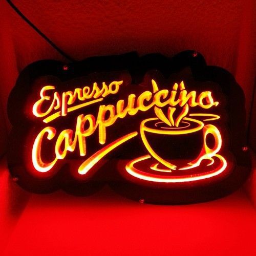 LD122 Espresso Cappuccino Coffee Cafe Book Shop Display LED Neon Light Sign