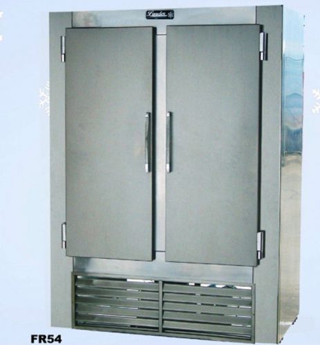 Leader 54&#034; commercial kitchen reach in freezer 2 stainless steel doors fr54 for sale