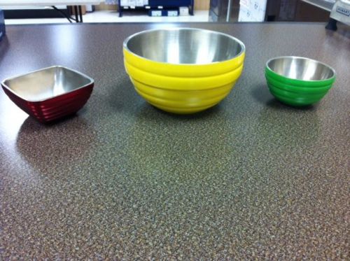 Festive Vollrath Double-Walled Stainless Steel Serving Bowls- Set of 3