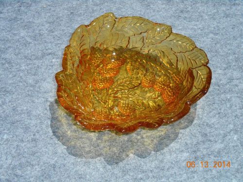 Vintage indiana Glass Loganberry Marigold Triangle Candy Dish