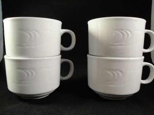 CAC China Roosevelt Coffee Cappuccino Latte Cups Mugs White Lot of 4