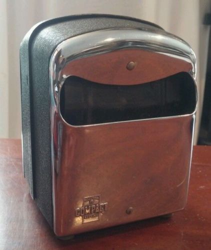 Vintage Restaurant Napkin Holder Black &amp; Chrome Marathon Compact 11-63