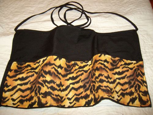 Black &amp; tiger pattern server waitress  restaurant bar cafe waist apron for sale