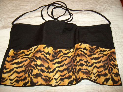 Black &amp; Tiger Pattern Server Waitress  Restaurant Bar Cafe Waist Apron