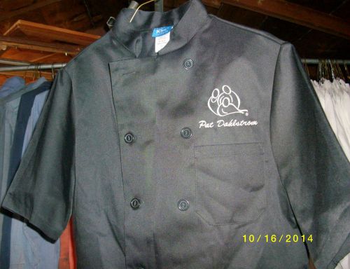 Chef Coats Black New Without Tags Size Small Short Sleeve 100% Polyester