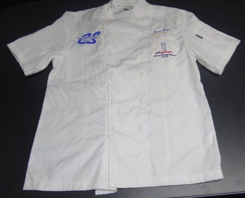 Chef&#039;s jacket, cook coat, with columbus state  logo, sz ss  newchef uniform for sale