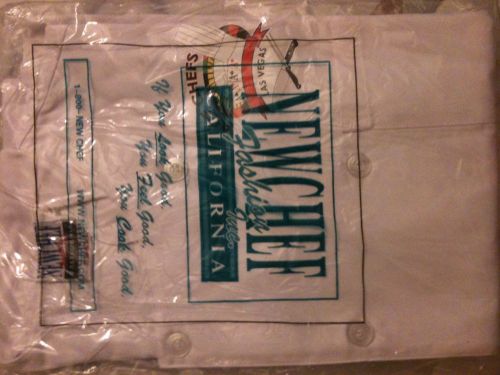 WHITE CHEF JACKET WITH ACF CHEFS OF LAS VEGAS LOGO NEW IN PACKAGE SIZE MED.