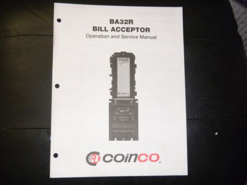 Coinco BA32R Bill Acceptor Operation and Service Manual