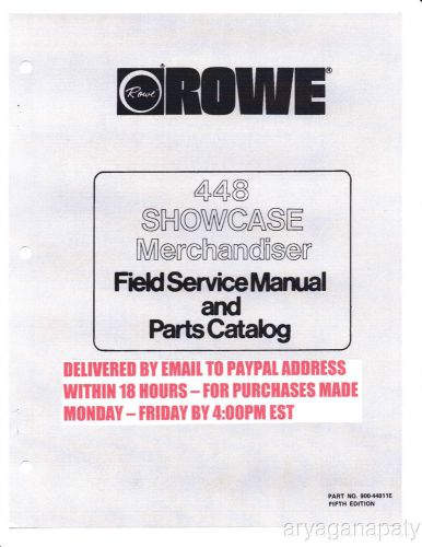 Rowe 448 showcase merchandiser manual (53 pages) catalog pdf sent by email for sale