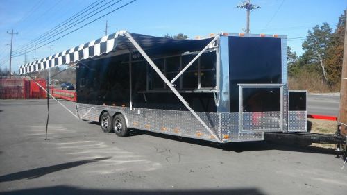 Concession Trailer 8.5&#039;x24&#039; Black - BBQ Food Vending Catering