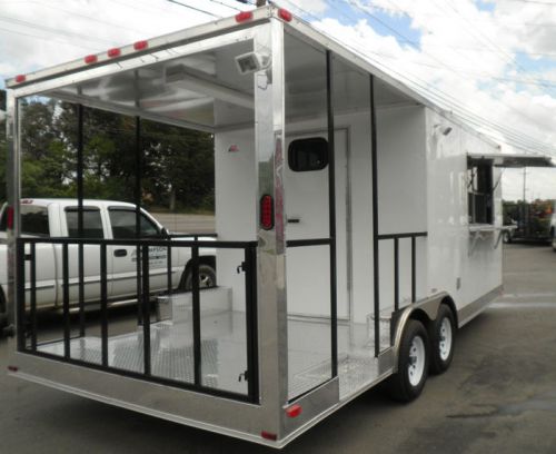 Concession trailer 8.5&#039;x20&#039; white - bbq smoker event catering for sale