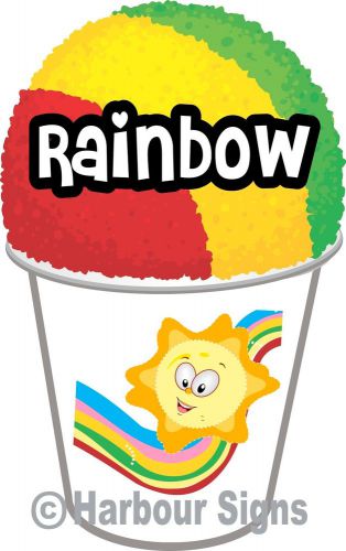 Rainbow Shave Shaved Ice Snow Cone Italian Ice Decal 7&#034; Concession Food Truck