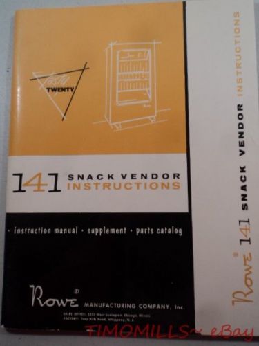 c.1960 Rowe Manufacturing 141 Snack Vendor Instruction Manual Vintage Original