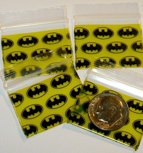100 mini ziplock bags 1.25 x 1 inch Batman Baggies 12510  Apple reclosable