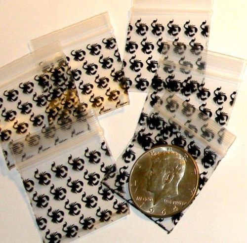 300 Black Scorpions 1.5 x 1.5&#034;  mini ziplock bags 1515 Baggies