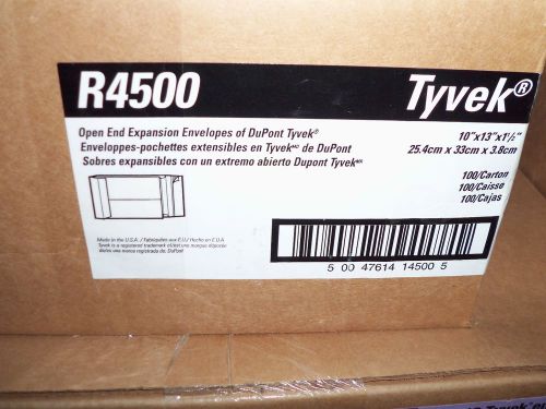R4500- Dupont Tyvek- Expansion Envelopes- Open End 10&#034; X 13&#034; X 1-1/2&#034; 100/BOX