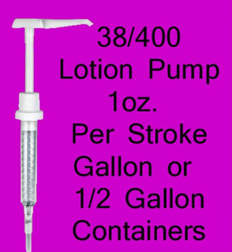 Plastic Hand Pump Dispense-1oz. Gallon 38/400 Oil,Soap,Lotion,Snowcone,food,USA