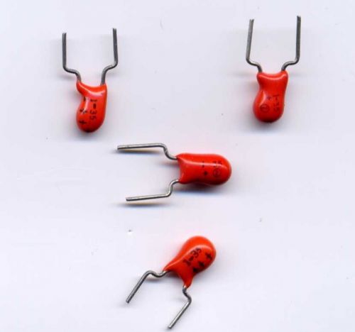 1 uf 35 volt Dipped Tantalum with pc leads - 10 pcs BIN