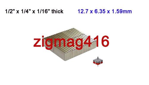 100pcs of  N52 1/2&#034;x 1/4&#034; x 1/16&#034;  Neodymium (Rare Earth) Block Magnets