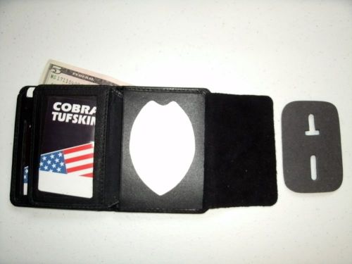 Badge ID Wallet Universal Heart Recessed Cut Out 3 1/4&#034; x 2 1/4&#034; Bi-Fold CT-10