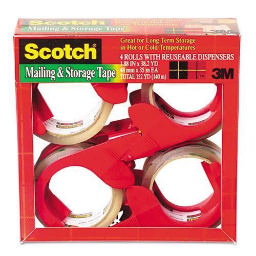 New 3m 3651-4c moving &amp; storage tape, 1.88&#034; x 38.2 yards, 3&#034; core, clear, 4 for sale