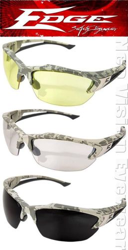 Edge Khor Digital Camo Polarized Kit Hunting Safety Glasses Sun 3 Lens W Case