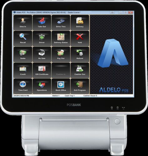 Aldelo pos 2013 pro point of sale software for restaurant - bar - pizza for sale