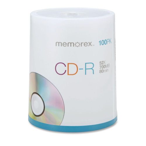 Memorex 04581 CD-R, 52X, 700MB/80 Min, Write Once, Branded, 100/Spindle Pack