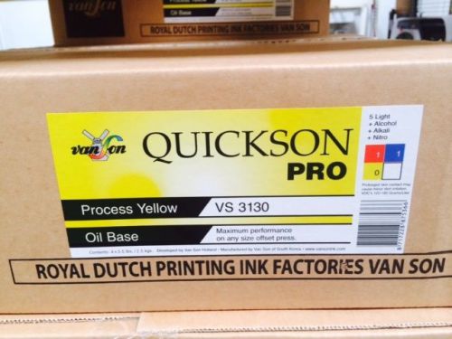 Van Son, Quickson Pro, Offset Printing Ink, Process Yellow 5.5lb Can VS 3130