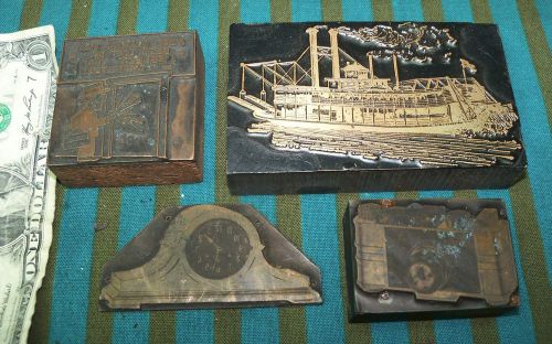 Vintage printing Blocks River Boat Camera Clock Motivational